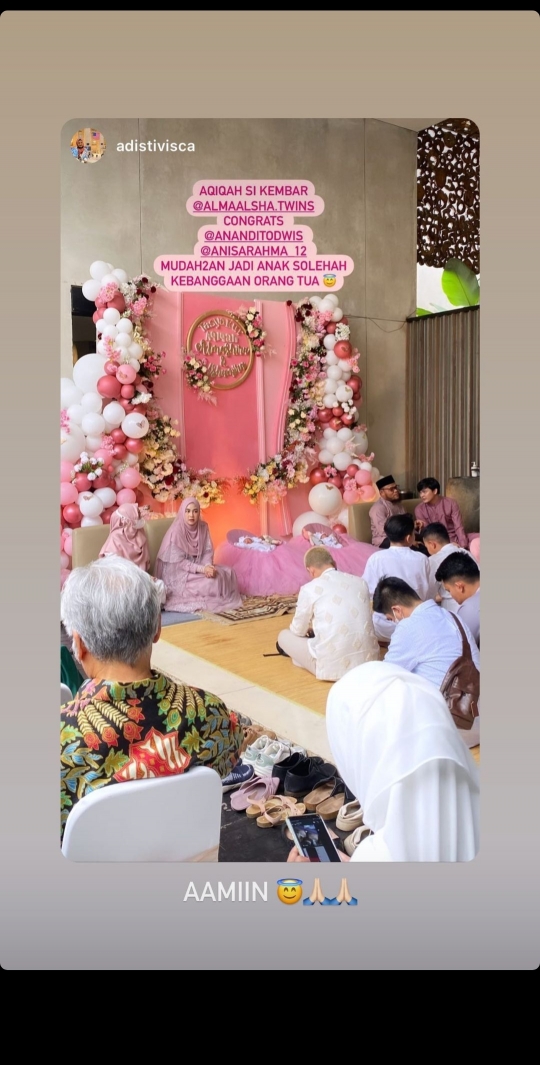 6 Momen Aqiqah Alma dan Alsha Anak Kembar Anisa Rahma, Banjir Doa dari Netizen