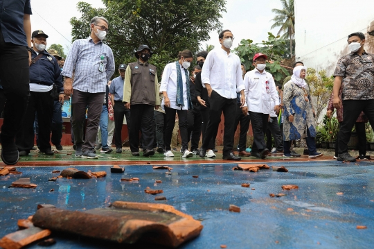 Mendikbudristek Tinjau Sekolah Rusak Akibat Gempa Cianjur