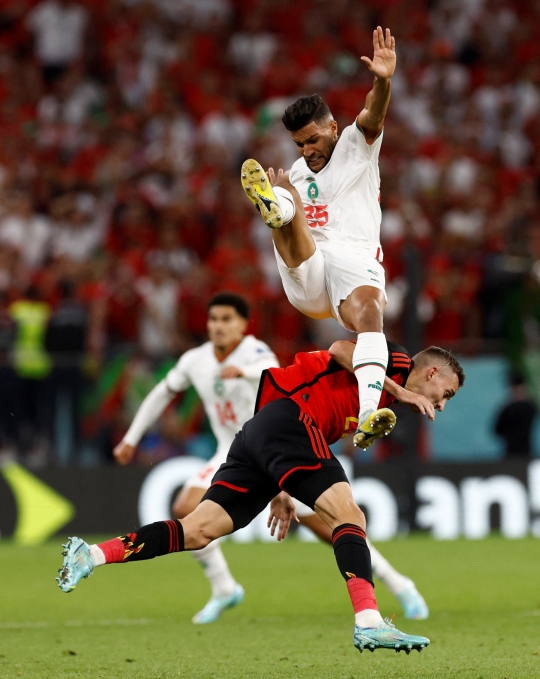 Momen Maroko Rebut Puncak Klasemen Grup F Piala Dunia 2022 Usai Tekuk Belgia 2-0