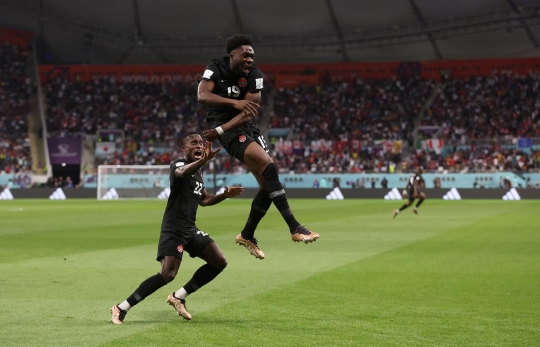 Aksi Alphonso Davies Cetak Gol Tercepat di Piala Dunia 2022