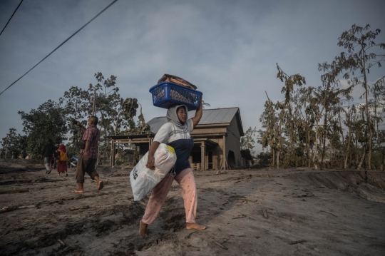 Upaya Warga Selamatkan Barang Berharga Usai Erupsi Dahsyat Semeru