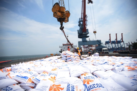 Tiba di Tanjung Priok, Bulog Bongkar Muat 5 Ribu Ton Beras dari Vietnam