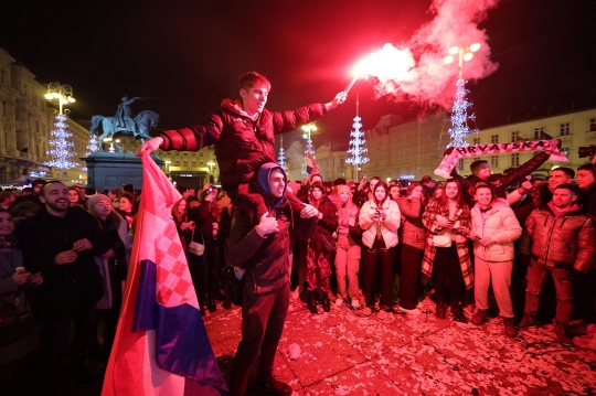 Sukacita Ribuan Suporter Kroasia di Zagreb