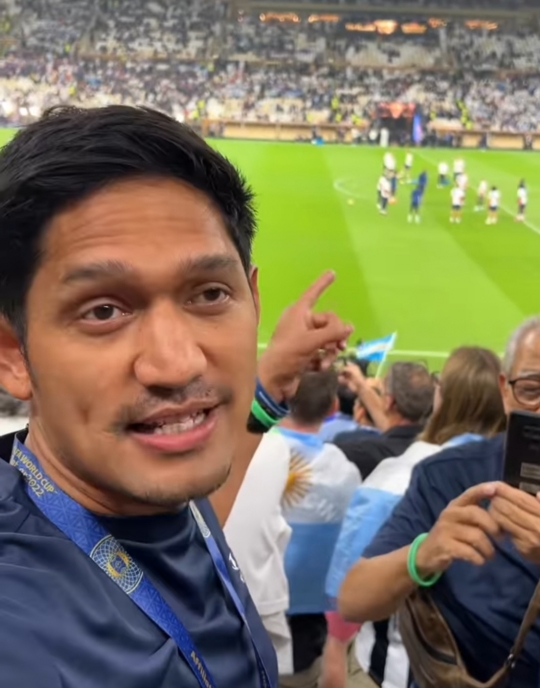 5 Potret Ibnu Jamil Nonton Final Piala Dunia, Jadi Saksi Kemenangan Argentina