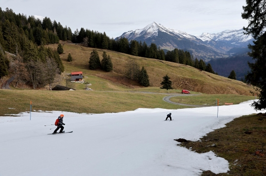 Potret Miris Salju di Resor Ski Swiss Menghilang Akibat Perubahan Iklim