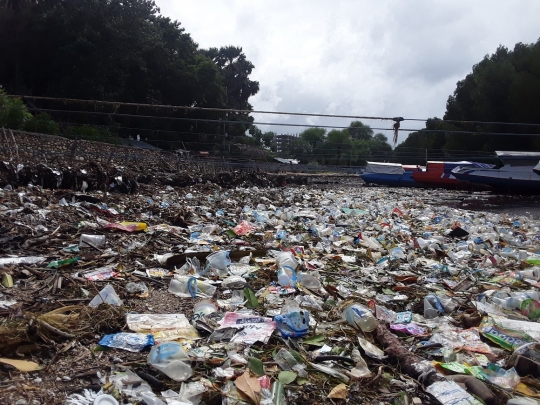 Penampakan Sampah-Sampah Plastik Penuhi Pantai Oesapa Kupang