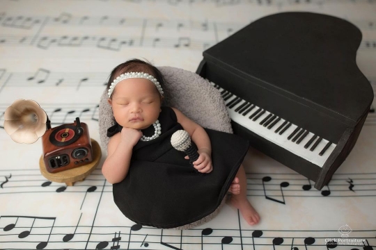 Cute! Newborn Photoshoot Baby Shafanina Anak Tasya Kamila, Gemes Banget Pakai Toga
