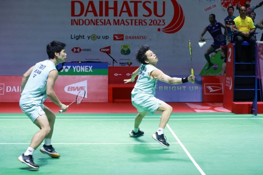 Aksi Ahsan-Hendra Menaklukkan Ganda Putra Jepang di Indonesia Masters 2023