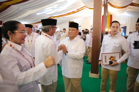 Gaya Prabowo Subianto Berapi-api di HUT ke-15 Partai Gerindra