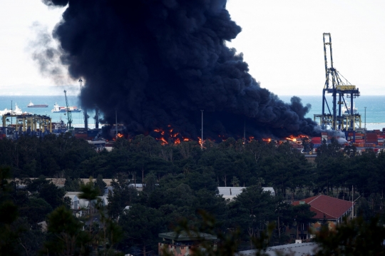 Gempa Bumi Turki Picu Kebakaran Dahsyat di Pelabuhan Iskenderun