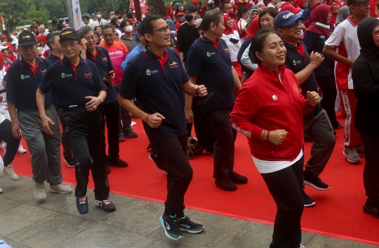 Senam Jantung Sehat Meriahkan Milad 45 Tahun Masjid Istiqlal