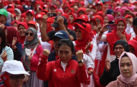 Senam Jantung Sehat Meriahkan Milad 45 Tahun Masjid Istiqlal