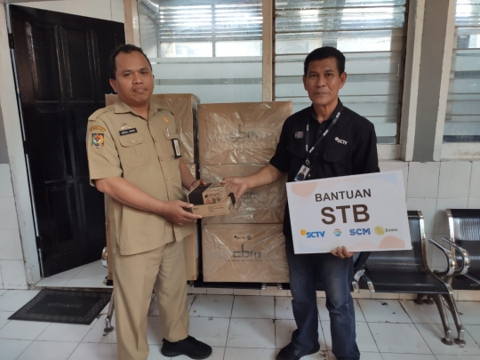 SCM EMTEK Bagikan 1.748 STB TV Digital Gratis di Medan dan Makassar