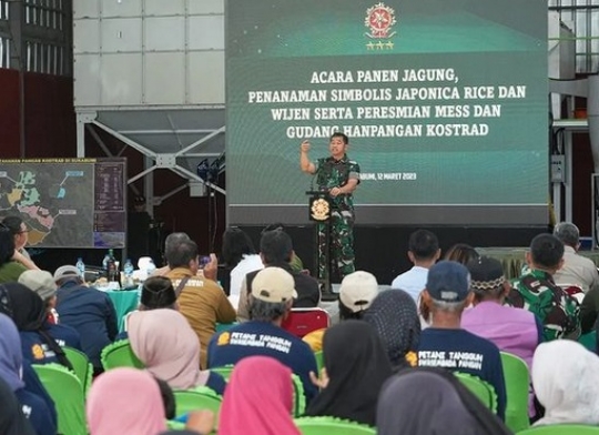 Gagah Berseragam Loreng, Momen Letjen Maruli Simanjuntak Turun ke Sawah Tanam Padi