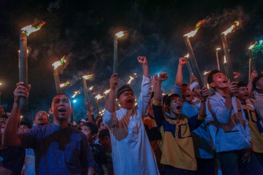 Kemeriahan Pawai Obor Menyambut Ramadan di Medan