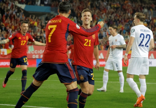 Momen Pesta Gol Spanyol Usai Membantai Norwegia