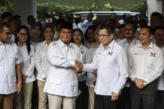 Disambangi Perindo, Prabowo Semringah Ajak Hary Tanoe Gabung Koalisi Besar Pilpres