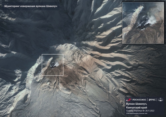 Gunung Shiveluch Meletus, Muntahan Abu Tebal Selimuti Rusia