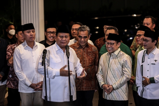 Prabowo dan Cak Imin Semringah Halalbihalal di Kertanegara