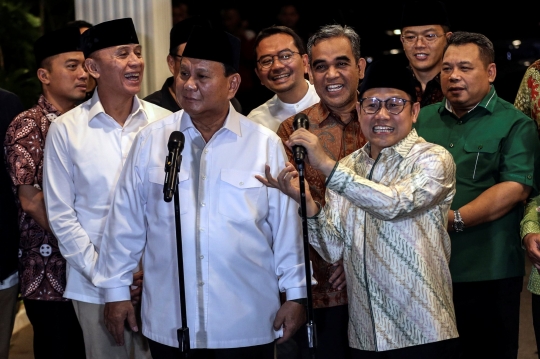 Prabowo dan Cak Imin Semringah Halalbihalal di Kertanegara