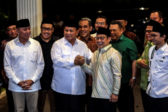 Prabowo dan Cak Imin Semringah Halalbihalal di Kertanegara