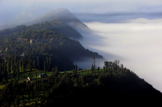 Keindahan Kaldera Bromo saat Kabut Tebal