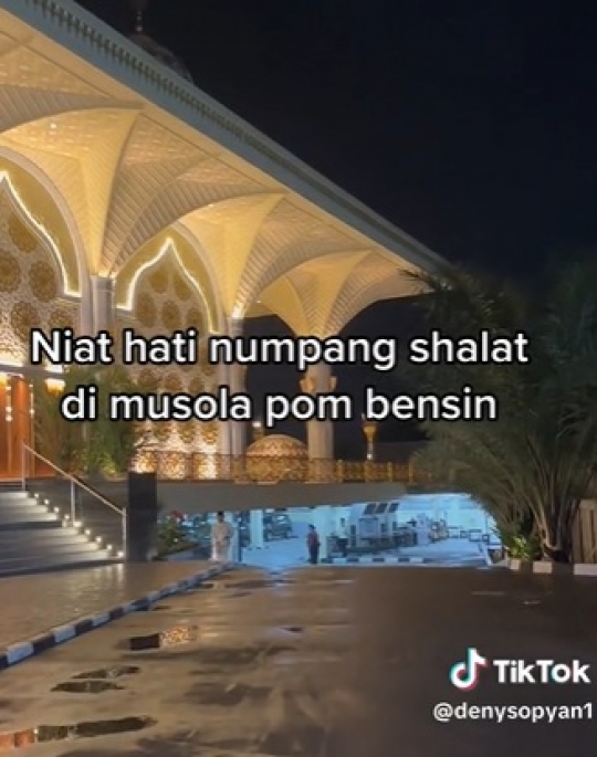 Megah dan Cantik, SPBU Ini Punya Masjid yang Bikin Takjub 'Lebih Megah dari Pomnya'