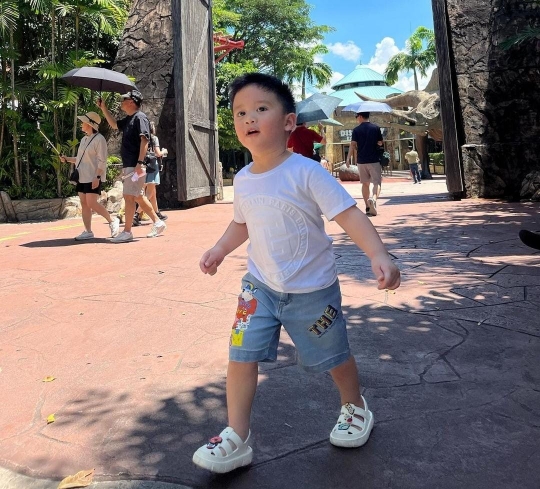 Potret Ganteng dan Gemasnya Athar Anak Citra Kirana & Rezky Aditya di Singapura