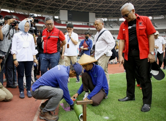 Hasto Cek Kesiapan GBK untuk Acara Puncak Bulan Bung Karno 2023