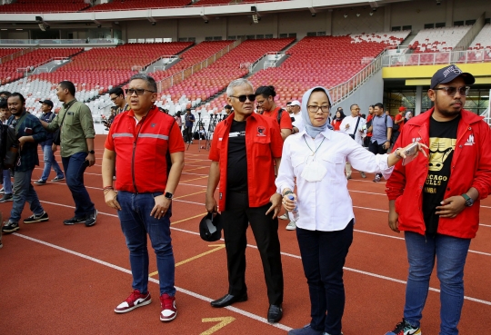 Hasto Cek Kesiapan GBK untuk Acara Puncak Bulan Bung Karno 2023