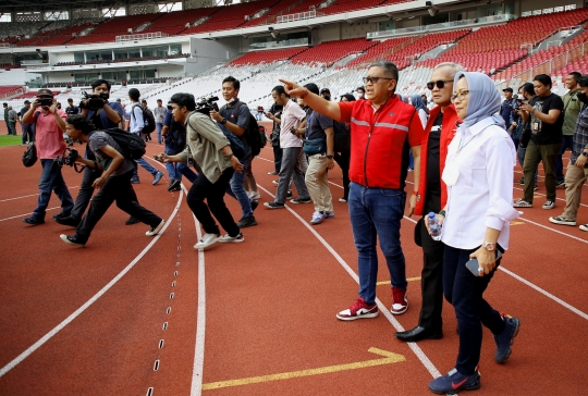 Hasto Cek Kesiapan GBK untuk Acara Puncak Bulan Bung Karno 2023