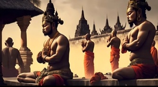 Penampakan Candi Borobudur, Alam & Masyarakat Tahun 830 Versi AI, Indah Bukan Main