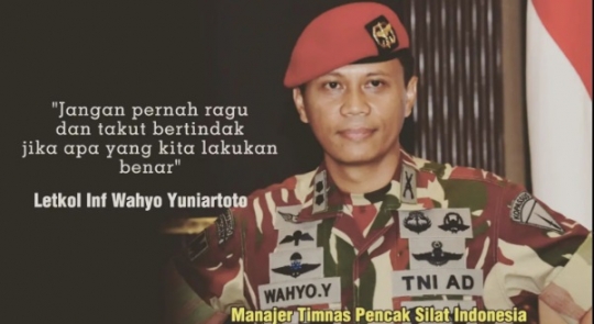 Sosok Sangar Letkol TNI Wahyu, Perwira Kopassus Pasang Badan Demi Pencak Silat