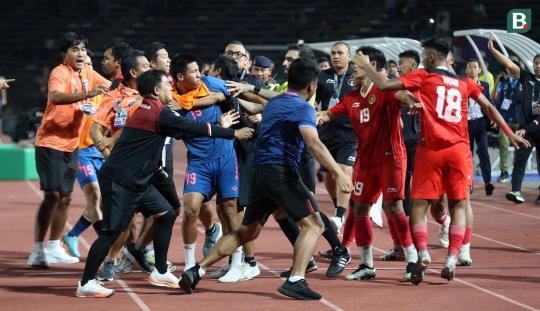 Momen Keributan Final SEA Games, Manajer Timnas Indonesia Dipukuli Staf Thailand