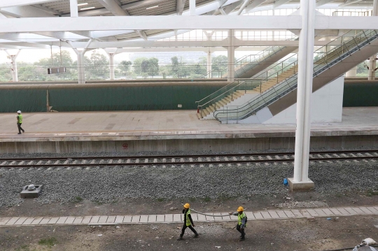 Megah, Ini Wajah Stasiun Kereta Cepat di Tegalluar yang Masih Dibangun