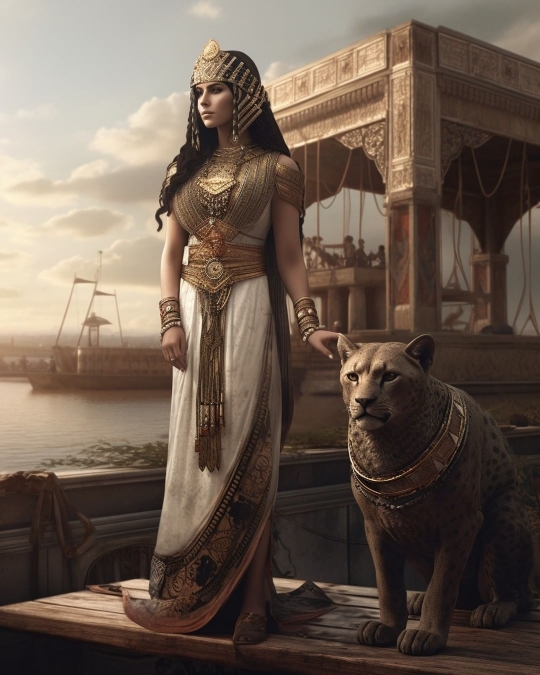 Foto Ilustrasi Cantiknya Cleopatra Versi AI, Ada yang Berkulit Hitam