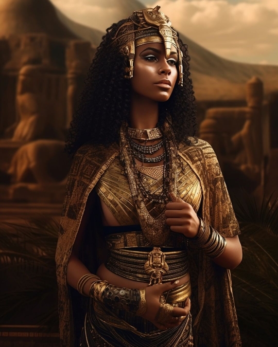 Foto Ilustrasi Cantiknya Cleopatra Versi AI, Ada yang Berkulit Hitam