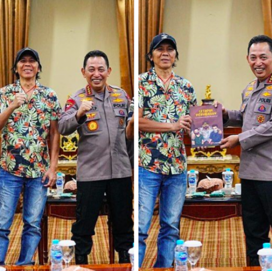 Momen Kapolri Didatangi Band Legend Slank, Bincang Santai lalu Diberi Hadiah Keren