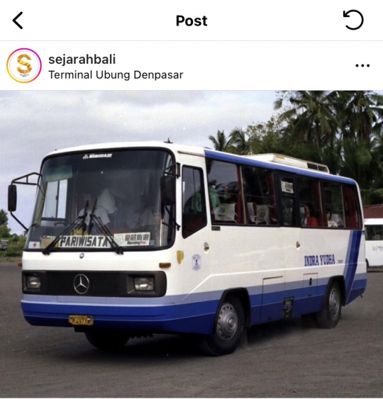 Penampakan Bus Jadul Era 90-an Beroperasi di Pulau Bali, Momennya Bikin Nostalgia