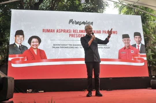 Ganjar Pranowo Pidato Menggebu-Gebu saat Peresmian Rumah Aspirasi Relawan