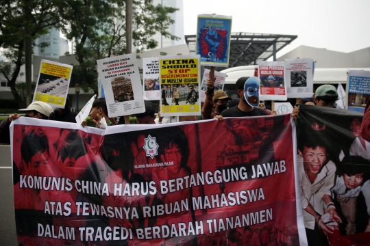 Mahasiswa Islam Demo Kedubes China Tuntut Bertanggung Jawab Atas Tragedi Tiananmen