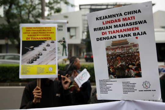 Mahasiswa Islam Demo Kedubes China Tuntut Bertanggung Jawab Atas Tragedi Tiananmen