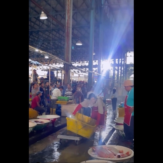 Potret Titi Kamal Tiba-tiba jadi Penjual Ikan di Pasar, Penampilannya Bikin Salfok
