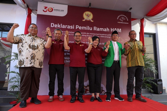 KPU hingga Bawaslu Gandengan Deklarasi Pemilu Ramah HAM