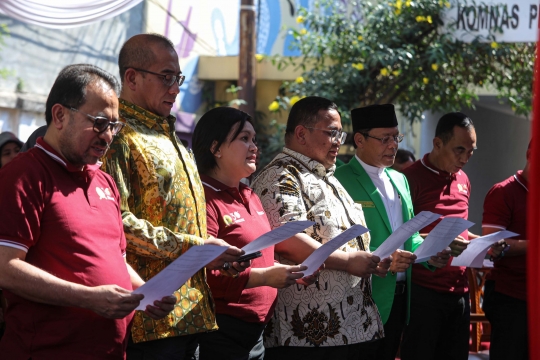 KPU hingga Bawaslu Gandengan Deklarasi Pemilu Ramah HAM