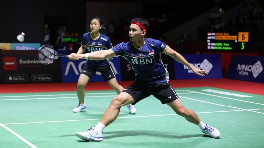 Aksi Rinov/Pitha Tumbangkan Wakil Prancis Dua Set Langsung di Indonesia Open 2023