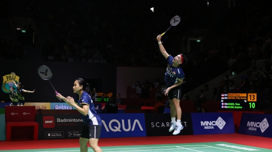 Aksi Rinov/Pitha Tumbangkan Wakil Prancis Dua Set Langsung di Indonesia Open 2023