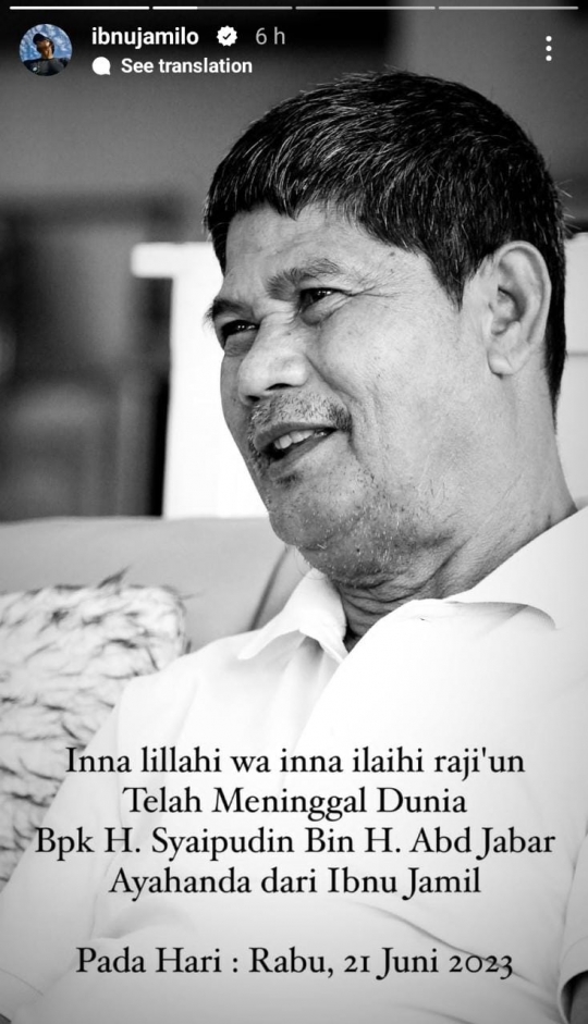 Inalillahi Wainailaihi Rojiun, Ibnu Jamil Berduka