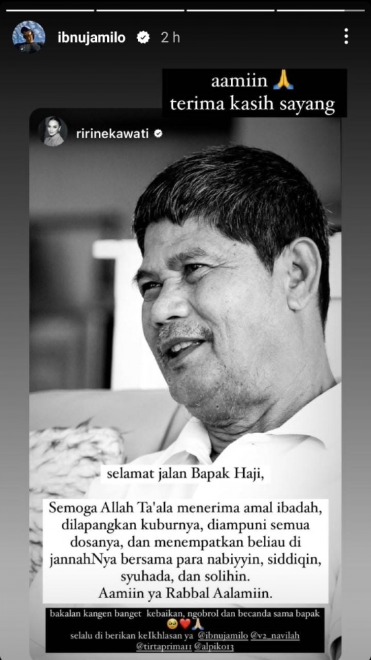 Inalillahi Wainailaihi Rojiun, Ibnu Jamil Berduka