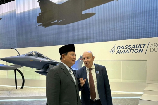 Momen Akrab Menhan Prabowo dan Bos Pesawat Tempur Rafale di Paris Air Show 2023